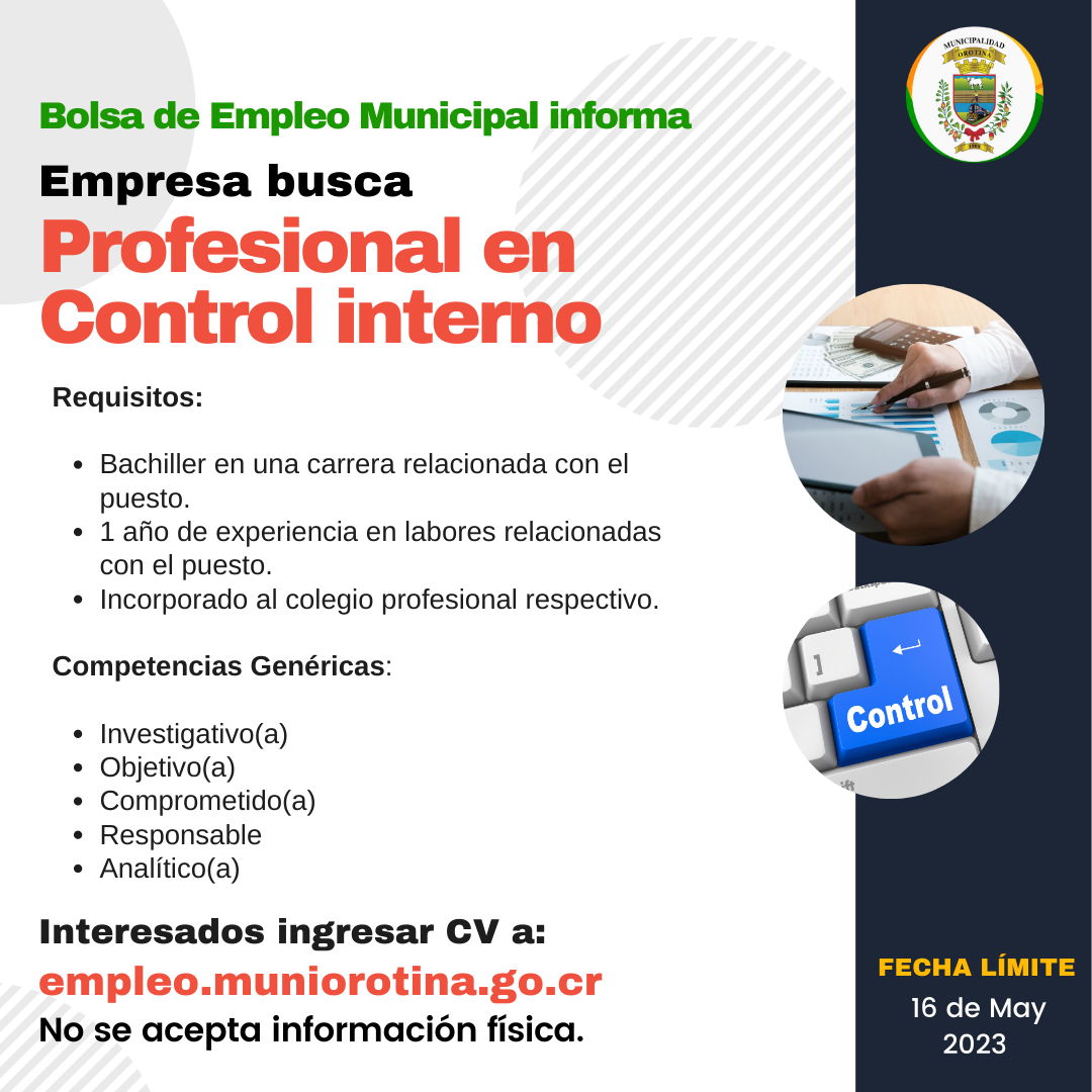 SE BUSCA PROFESIONAL EN CONTROL INTERNO
